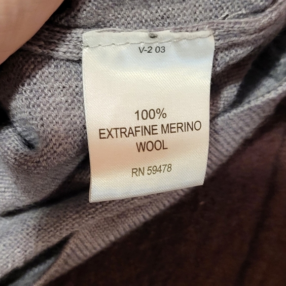 Brunella Gori Made In Italy 100% Merino Gray Wool Round Neck Sweater Sz Large - Picture 5 of 5